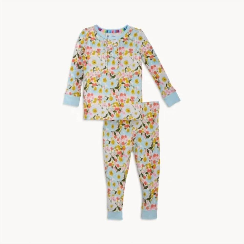 NEW MAGNETIC ME kid's seraphina modal ruffle long sleeve pj set in floral